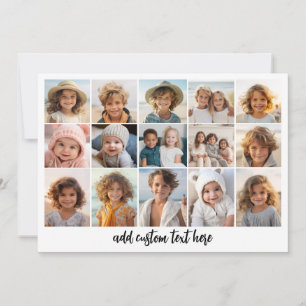 15 Foto Collage Raster - Script Tekst - zwart wit Feestdagenkaart