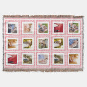 15 Foto Collage Wood Stamp Border Deken (Voorkant)