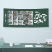 15 Fotocollage Groen & Wit Mr & Mrs Bruiloft Spandoek (Beurs)