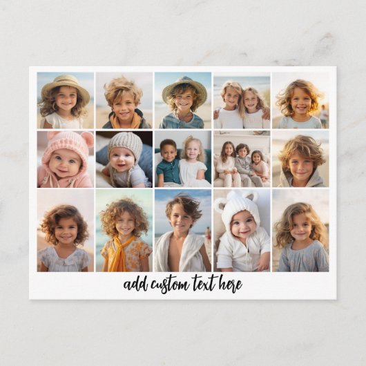 15 Fotocollage Raster - Script Text - zwart wit Briefkaart (Voorkant)