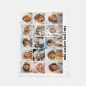 15 Fotocollage Raster - Script Text - zwart wit Fleece Deken (Voorkant)