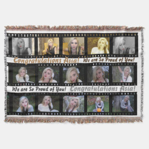 15 foto's in een "filmstrook" fotocollage deken
