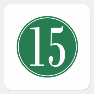 #15 Groene cirkel Vierkante Sticker