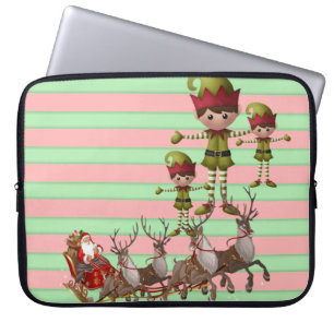 15-inch hoes voor kerstlaptop uit neopreen, Santa