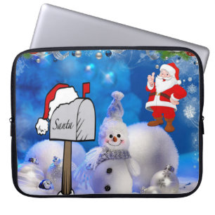 15-inch hoes voor kerstlaptop uit neopreen, Santa