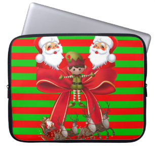 15-inch hoes voor kerstlaptop uit neopreen, Santa