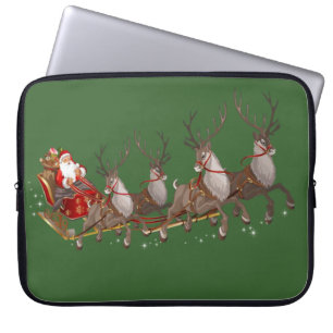 15-inch hoes voor kerstlaptop uit neopreen, Santa