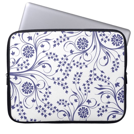 15-Inch Laptop Sleeve – Floral & Gradient Grain  (Voorkant)
