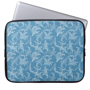 15-inch laptophoes: Lilies-of-the-Valley, blauw Laptop Sleeve