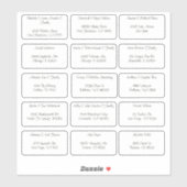 15 Individuele gastnaam Adres Sticker (Vel)