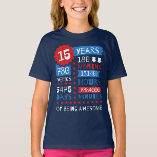 15 jaar Geweldige - 15e T-shirt van de geboorte