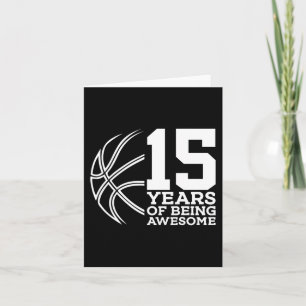 15 JAAR GEWELDIGE BASKETBAL 15E VERJAARDAG KAART