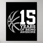 15 JAAR GEWELDIGE BASKETBAL 15E VERJAARDAG POSTER (Voorkant)