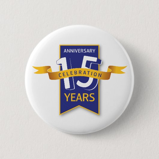 15 Jaar Huwelijksjubileum Ontwerp Ronde Button 5,7 Cm (Voorkant)