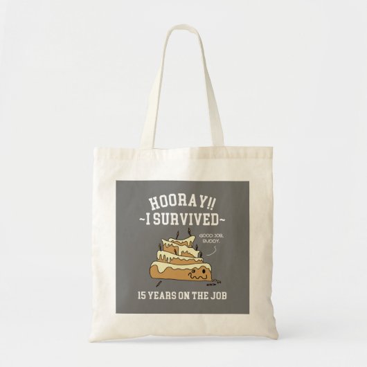 15 jaar op het 15e Jubileum voor werk Tote Bag (Voorkant)