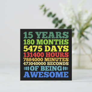 15 Jaar Oud Antiek 180 Maanden 15e Verjaardag Kaart
