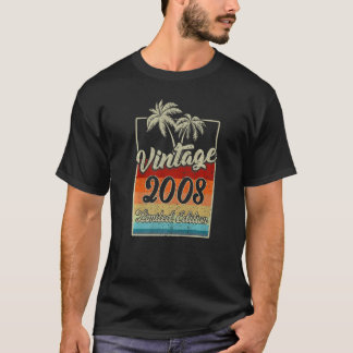 15 jaar oud in 2008 15e verjaardag van de geboort t-shirt