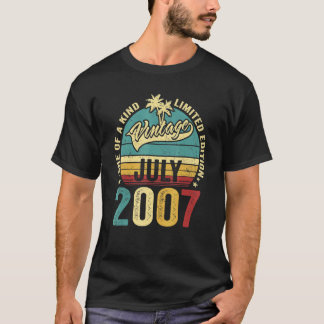  15 jaar oud juli 2007 Decoraties 15e streepje T-shirt