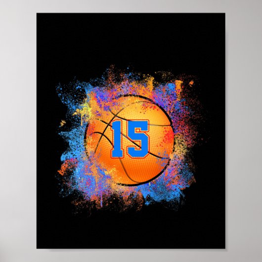 15 jaar oud Kinder 15e verjaardag basketbal Kinder Poster (Voorkant)