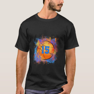 15 jaar oud Kinder 15e verjaardag basketbal Kinder T-shirt
