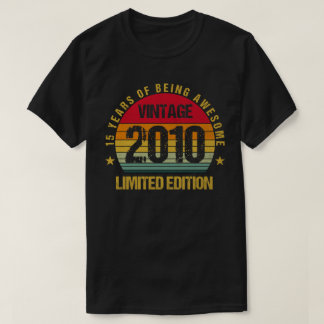 15 jaar oud Vijftiende 2010 Vintage 15e Verjaardag T-shirt