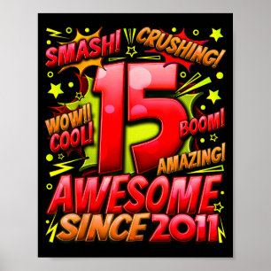 15 jaar oud voor jongens 15e verjaardag jongen 15 poster