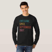 15 jaar oude 15e verjaardag Geweldige sinds septem T-shirt (Voorkant volledig)