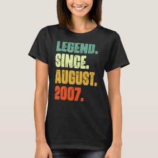 15 jaar oude legende sinds augustus 2007e verjaard t-shirt