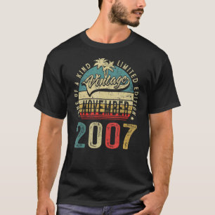 15 jaar oude Vintage november 2007 15e verjaardag T-shirt
