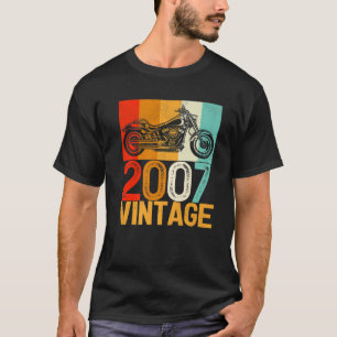 15 jaar oude Vintage van de Retro-motorfiets 2007 T-shirt
