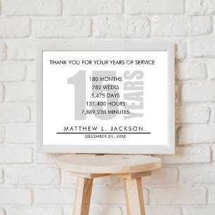15 jaar pensioen of waardering van de werknemer ca poster