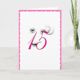 15-jarig meisje roze Wenskaart Kaart