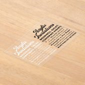 15 Mil Clear Acryl Uitnodiging (landschap) Acryl Uitnodigingen (Laagn)