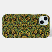 15 Mini Coque iphone de dragon en bois Batik Jaune Vert (Verso (horizontal))