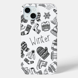 15 Mini Thème d'hiver motif contour iPhone / coque ipad