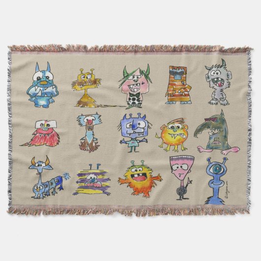 15 Monsters Cartoon Drow Blanket Deken (Voorkant)