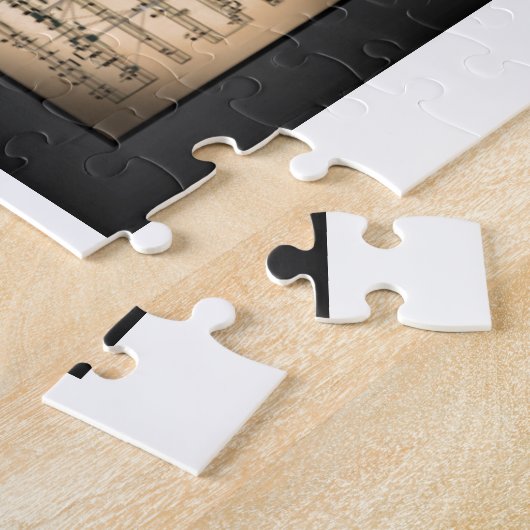 15 Muziekinstrumenten ~ Bladmuziek Achtergrond Ji Legpuzzel (Zijkant)