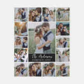 15 Naam fotocollage monogram Fleece Deken (Voorkant)