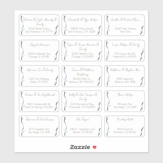 15 Naam van individuele weddenschappen Adres stick Sticker (Vel)