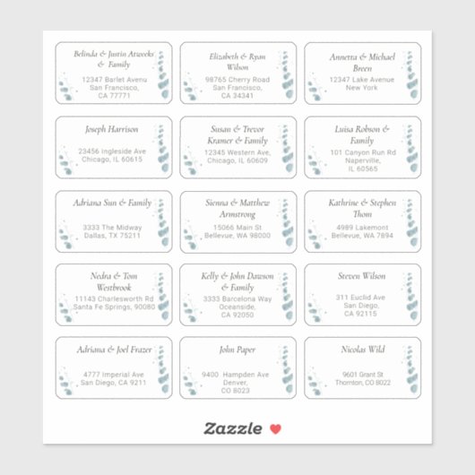 15 Naam van individuele weddenschappen Adres stick Sticker (Vel)