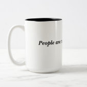 15 ounce mok met unieke prijsopgave. (Links)