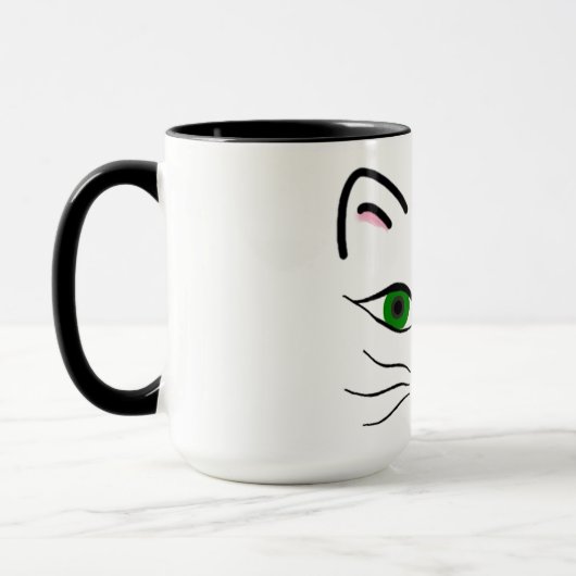 15 oz. Combo Mok - Kat gezicht (Links)