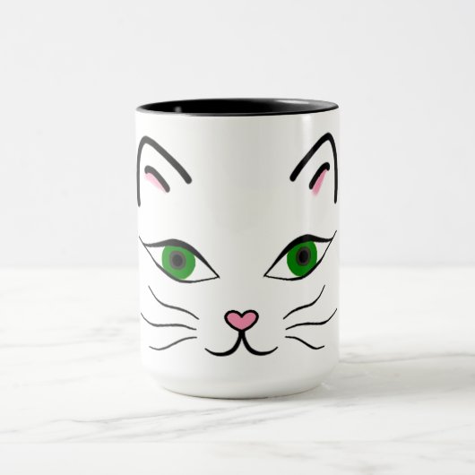 15 oz. Combo Mok - Kat gezicht (Midden)