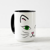 15 oz. Combo Mok - Kat gezicht (Voorkant links)