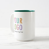 15 oz Groene Inner Mok Aangepaste Logo Naam Bedrij (Voorkant links)