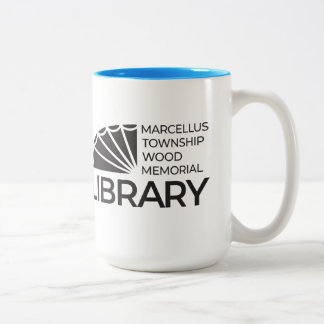 15 oz Grote mok Bibliotheeklogo Blauw