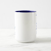 15 oz Mug personnalisé aquarelle bleue et florale (Centre)