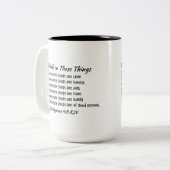 15 Oz Pensez à ces choses Mug - Philippiens 4:8 (Devant gauche)