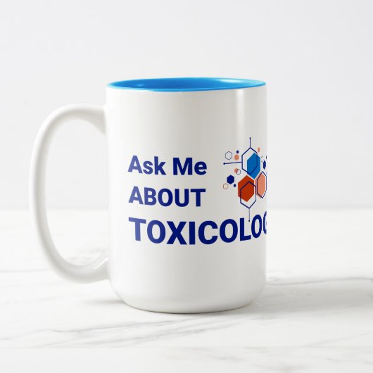 15 oz Two-Tone Mok - vraag me over toxicologie (Links)