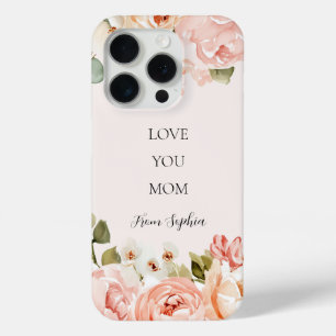 15 Pro Aimez Maman Personnaliser Floral iPhone / coque ip